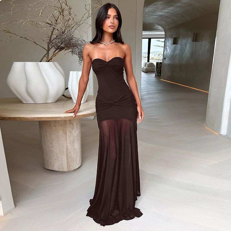 C25ds013 European and American Women s Clothing Pure Color Sleeveless Backless Slim Fit Sheath Pleated Tube Top Long Dress Brown L
C25ds013 European and American Women s Clothing Pure Color Sleeveless Backless Slim Fit Sheath Pleated Tube Top Long Dress Brown L