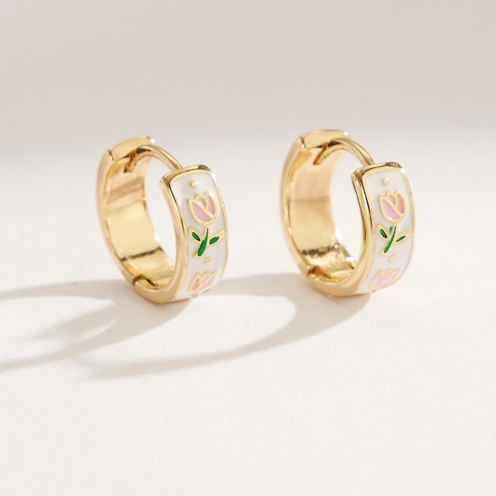 Exquisite Retro Pink Tulip Enamel Hoop Earrings for Women Temperament Everyday Wear Stainless Steel Flower Earrings Jewelry Gift
Exquisite Retro Pink Tulip Enamel Hoop Earrings for Women Temperament Everyday Wear Stainless Steel Flower Earrings Jewelry Gift