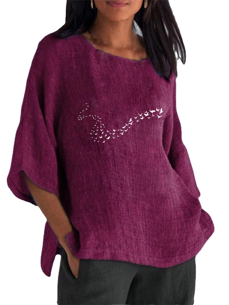 Women Fashion Cotton Linen 3/4 Long Sleeve Top Spring&summer O Neck Print Shirt Ladies Pullover Loose Blouse 5XL фиолетовый
Women Fashion Cotton Linen 3/4 Long Sleeve Top Spring&summer O Neck Print Shirt Ladies Pullover Loose Blouse 5XL фиолетовый