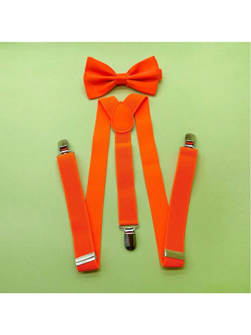 Чоловічий однотонний набір метелика та підтяжок з кліпсами для комбінезону помаранчевий
Чоловічий однотонний набір метелика та підтяжок з кліпсами для комбінезону помаранчевий