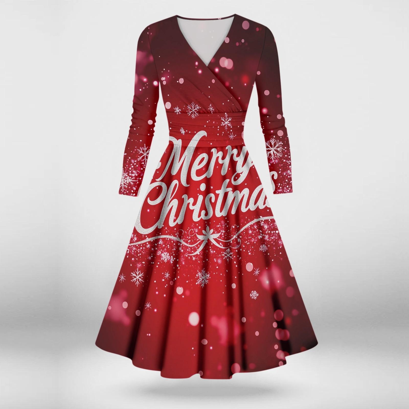 Женское повседневное и модное сексуальное платье с v-образным вырезом и длинными рукавами с рождественским принтом XL винный
Женское повседневное и модное сексуальное платье с v-образным вырезом и длинными рукавами с рождественским принтом XL винный