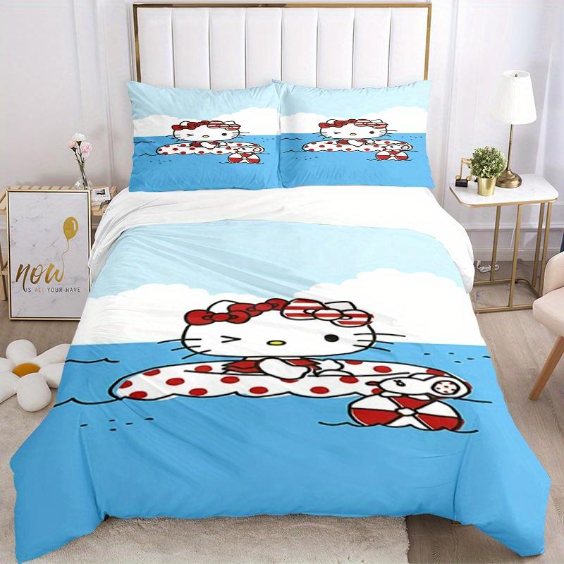 3pcs Hello Kitty, Summer Breathable Polyester Bedding Set Soft Duvet Cover and 2 Pillowcases,Suitable for All Seasons, 082641b 135x200cm
3pcs Hello Kitty, Summer Breathable Polyester Bedding Set Soft Duvet Cover and 2 Pillowcases,Suitable for All Seasons, 082641b 135x200cm