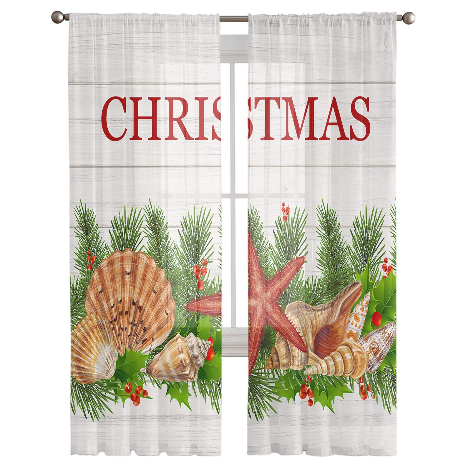 Рождественские сосновые иголки, ракушки, морские звезды, прозрачные шторы для детей, спальни, гостиной, вуалевые шторы, рождественская тюль для кухни 135W x 114H(cm)
Рождественские сосновые иголки, ракушки, морские звезды, прозрачные шторы для детей, спальни, гостиной, вуалевые шторы, рождественская тюль для кухни 135W x 114H(cm)