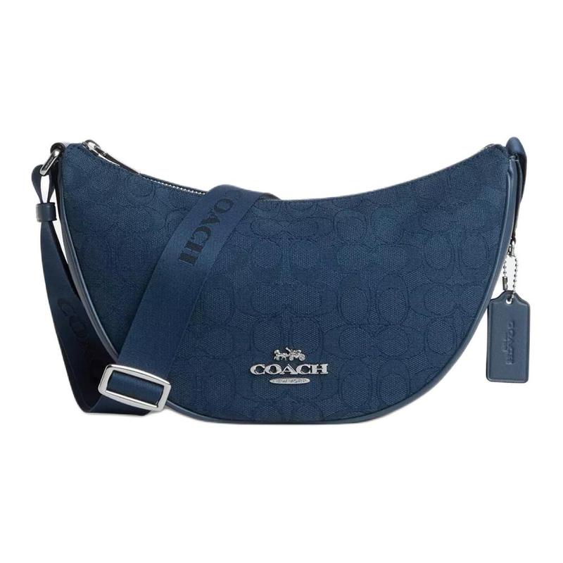 COACH Pace 29 Top zip closure Metal logo Signature jacquard and fine calfskin Crossbody shoulder bag Large Women s Dark denim blue синій
COACH Pace 29 Top zip closure Metal logo Signature jacquard and fine calfskin Crossbody shoulder bag Large Women s Dark denim blue синій