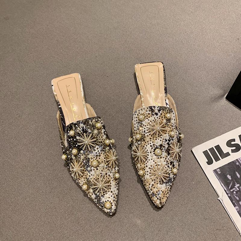 New Women Shoes Luxury Slipper Beautiful Rhinestone Rivet Casual Sandals Girl Fashion Pointed Toe Pointed Toe Slides 43 чорний
New Women Shoes Luxury Slipper Beautiful Rhinestone Rivet Casual Sandals Girl Fashion Pointed Toe Pointed Toe Slides 43 чорний