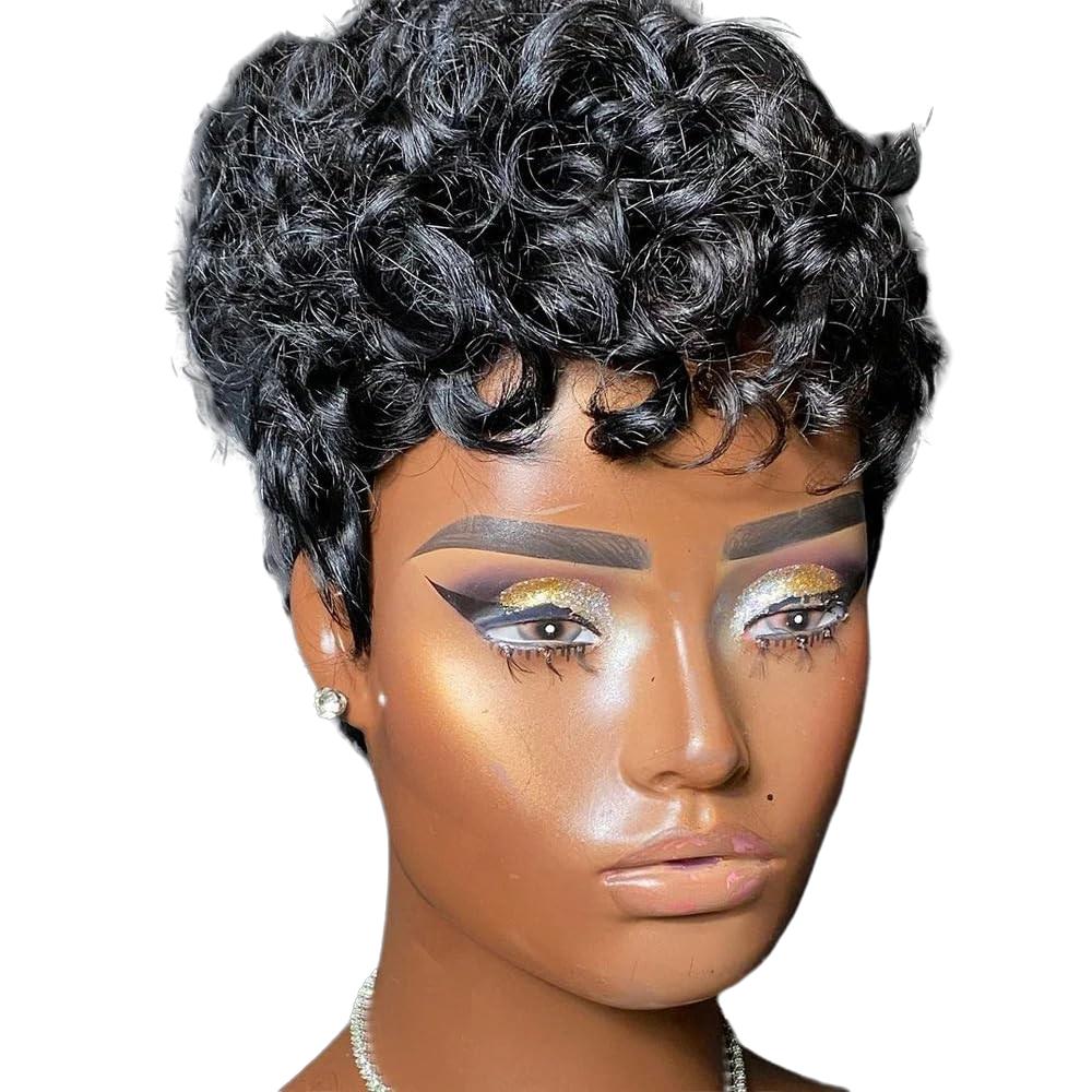 hort Pixie Wigs for Black Women Short Black Curly Pixie Wigs Synthetic Hair Wigs for Black Women Natural Wavy Black 2INCHES&1pc
hort Pixie Wigs for Black Women Short Black Curly Pixie Wigs Synthetic Hair Wigs for Black Women Natural Wavy Black 2INCHES&1pc