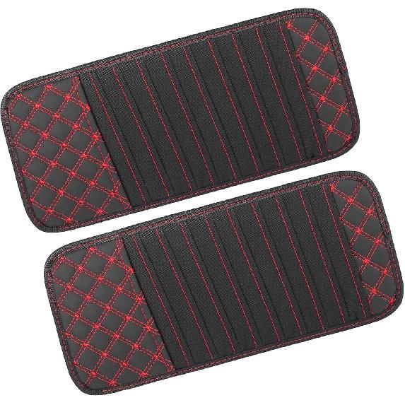 2pcs Car CD Visor Storage Cases Vehicle Sun Visor Organizer with 10 DVD Storage Sleeves Black with Red Line Replacement Car Parts
2pcs Car CD Visor Storage Cases Vehicle Sun Visor Organizer with 10 DVD Storage Sleeves Black with Red Line Replacement Car Parts