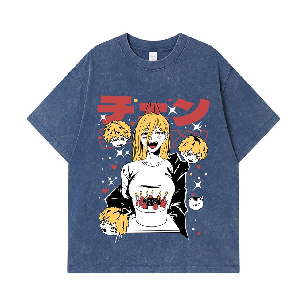 275 GSM Washed T-shirts 100% Cotton Chainsaw Man V48 Power Cake Print Unisex Heavy Cotton T Shirt 2XL королівський синій колір
275 GSM Washed T-shirts 100% Cotton Chainsaw Man V48 Power Cake Print Unisex Heavy Cotton T Shirt 2XL королівський синій колір
