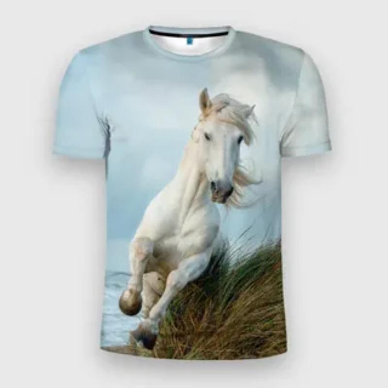 Summer Comfortable Fashionable 3D Printed Horse Pattern Round Neck Kids Clothes Fashion Casual Tops Soft Girls Creative Colorful T-Shirt 120
Summer Comfortable Fashionable 3D Printed Horse Pattern Round Neck Kids Clothes Fashion Casual Tops Soft Girls Creative Colorful T-Shirt 120