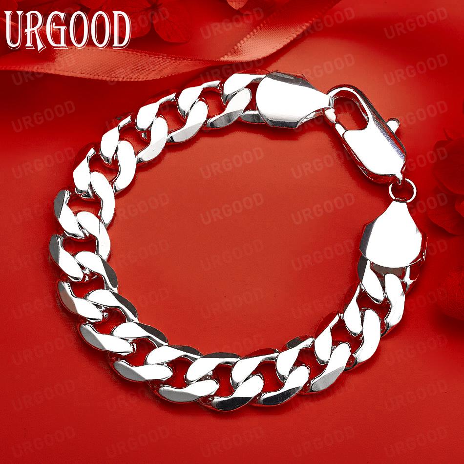 925 Sterling Silver 12mm Side Chain Gift Wedding Bracelet Fashion Jewelry 20CM
925 Sterling Silver 12mm Side Chain Gift Wedding Bracelet Fashion Jewelry 20CM