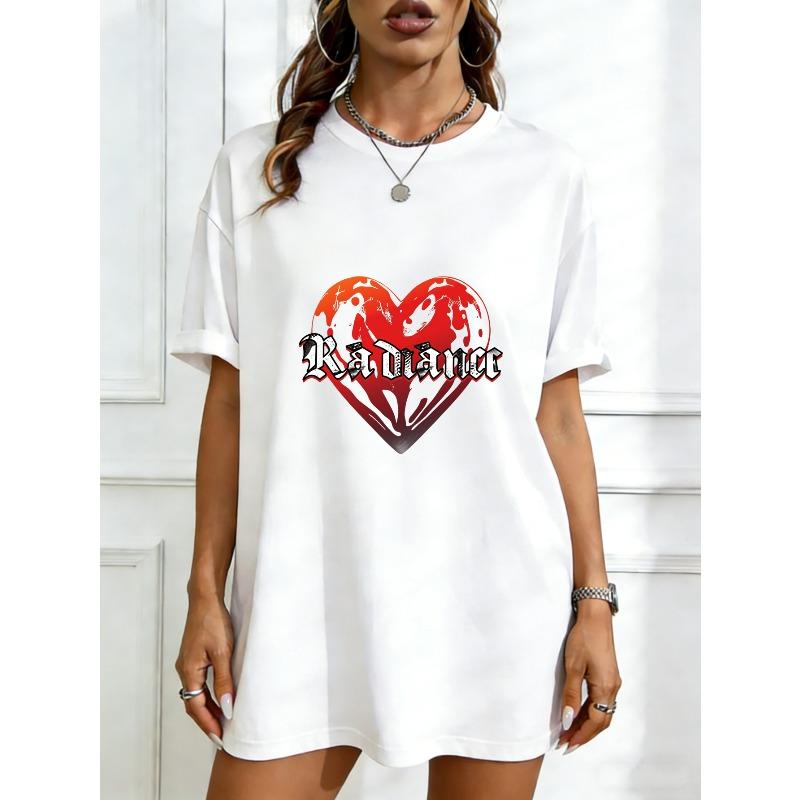 Oversized T-Shirt Black Heart Pattern With Radance Text Casual Streetwear Fashion For Women XXXXL білий
Oversized T-Shirt Black Heart Pattern With Radance Text Casual Streetwear Fashion For Women XXXXL білий