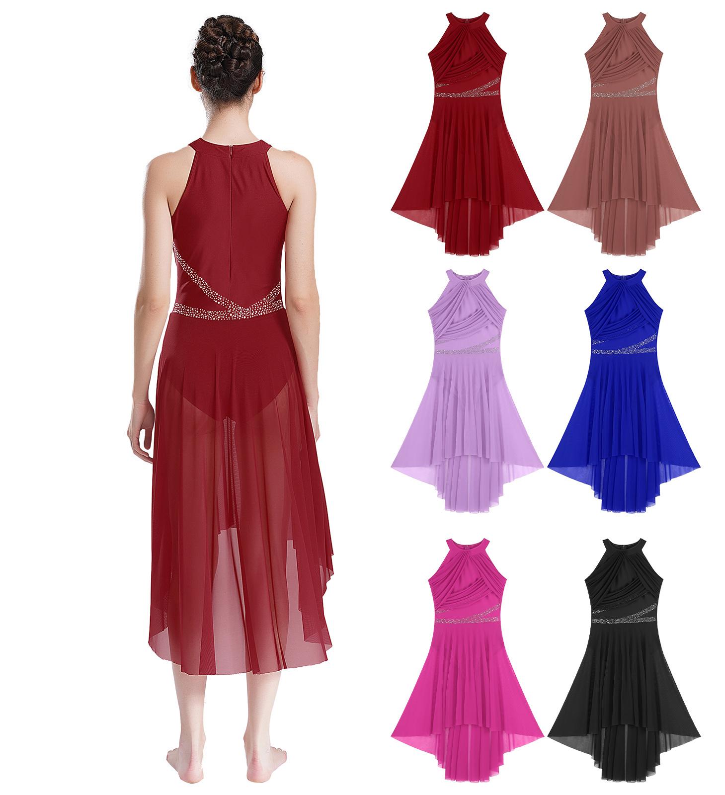 Womens Lyrical Dance Dresses Sleeveless Asymmetrical Hem Sparkly Rhinestones Ruched Dress S бордовий
Womens Lyrical Dance Dresses Sleeveless Asymmetrical Hem Sparkly Rhinestones Ruched Dress S бордовий