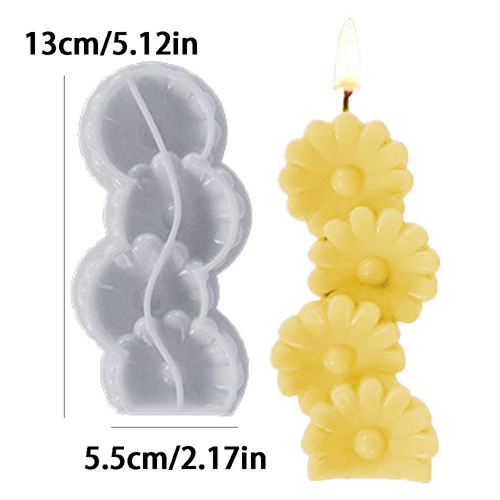 Форма для свечи в форме цветка в форме сердца для изготовления свечи на день рождения своими руками, клевер, благовония, домашние украшения из подсолнечника и ромашки, сувениры для вечеринок из смолы C