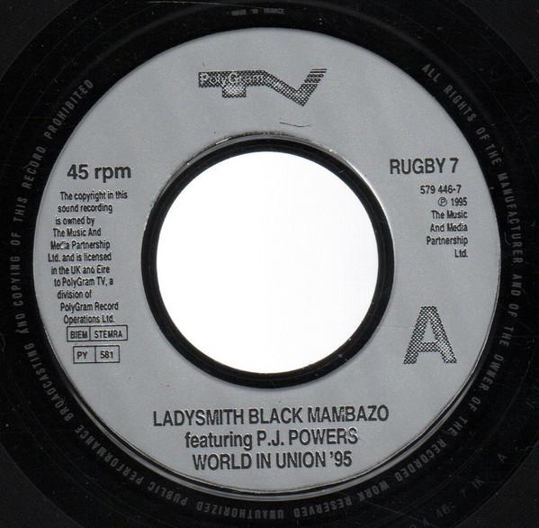 7inch Record LADYSMITH BLACK MAMBAZO P.J. POWER World In Union 95 Swing Low Swee SWLOW7 POLYGRAM 1995 UK CountryFolk Used
7inch Record LADYSMITH BLACK MAMBAZO P.J. POWER World In Union 95 Swing Low Swee SWLOW7 POLYGRAM 1995 UK CountryFolk Used