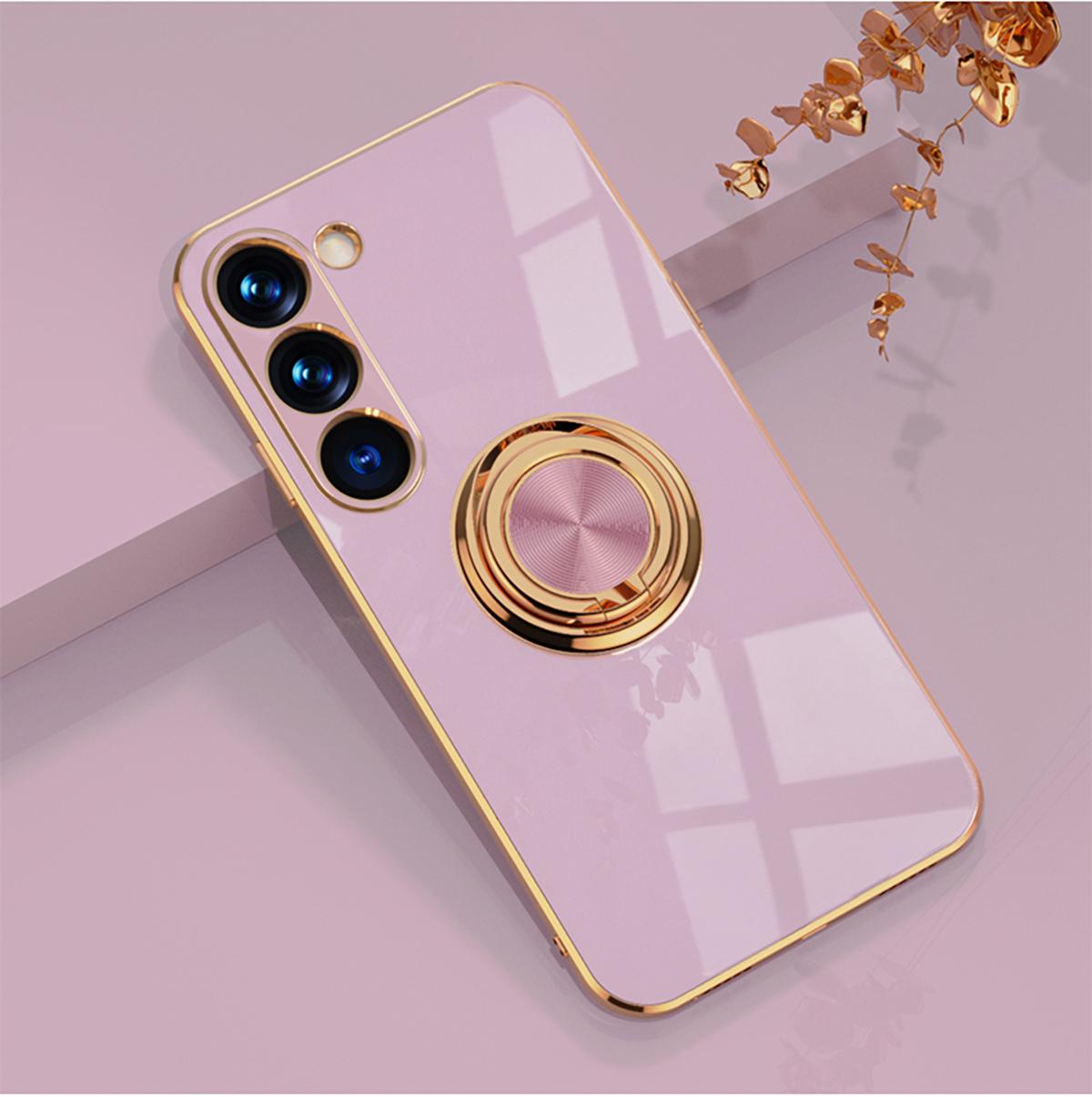 For Samsung Galaxy S23+ Case Precise Cutouts 6D Electroplating TPU Phone Cover with Ring Holder Light Purple
For Samsung Galaxy S23+ Case Precise Cutouts 6D Electroplating TPU Phone Cover with Ring Holder Light Purple
