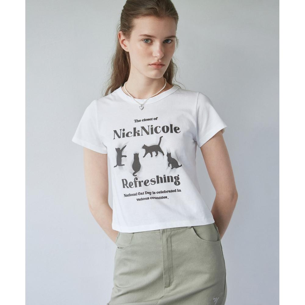 NICKNICOLE NNC CAT REFRESHING CROP TEEWHITE
NICKNICOLE NNC CAT REFRESHING CROP TEEWHITE