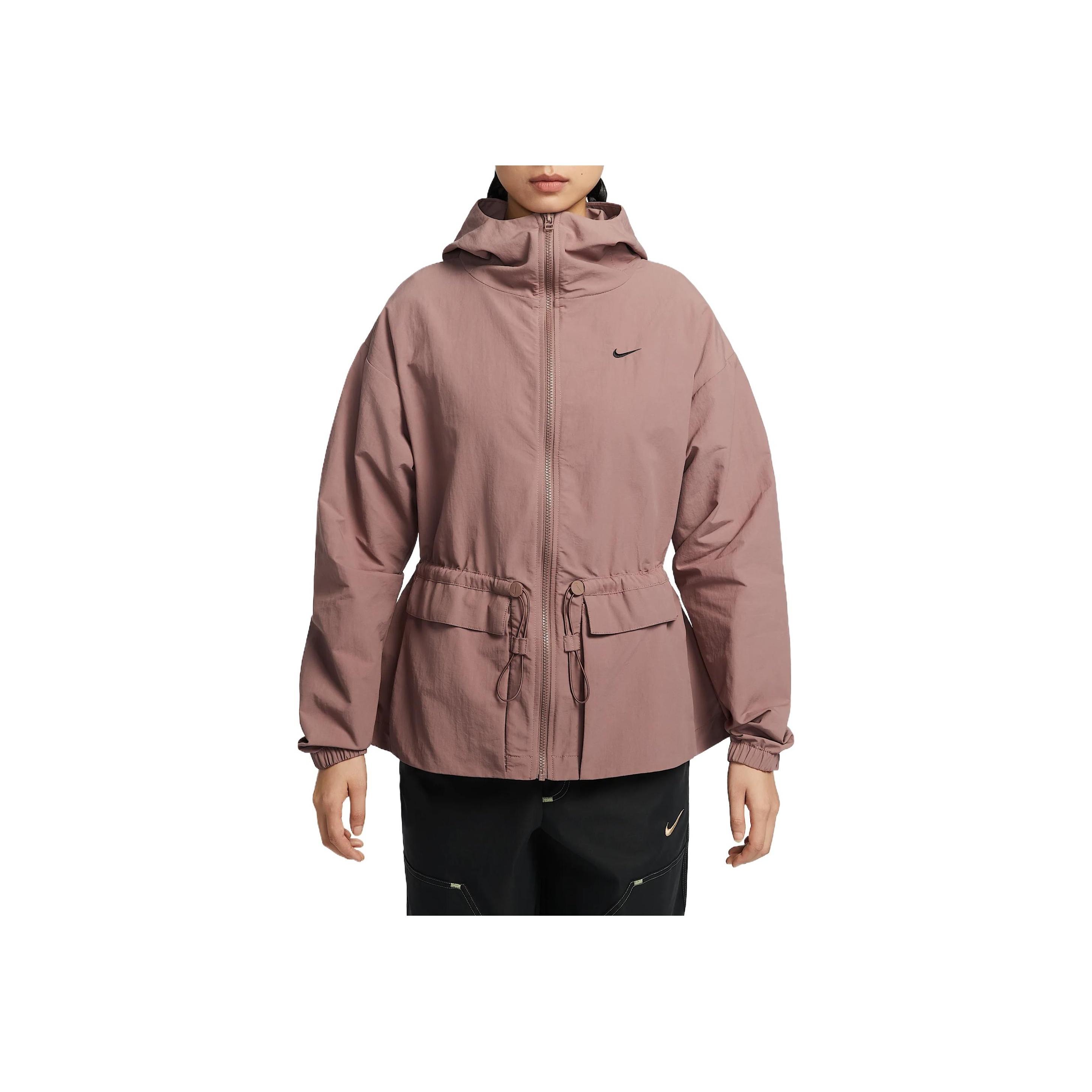 Nike Sportswear Тканая SS24 Всё Мода Удобная Мягкая Повседневная Однотонная Куртка с Капюшоном Женская Куртка Дымчато-Фиолетовый Черный FN3670-208 L