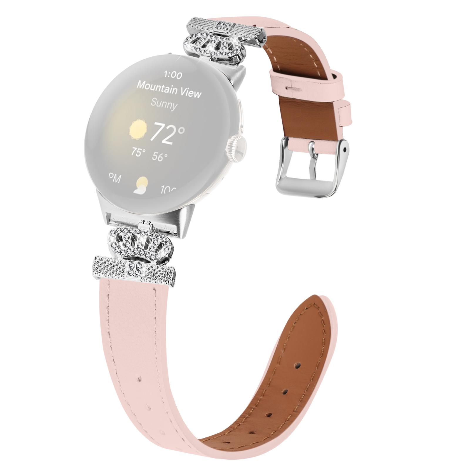 For Google Pixel Watch 3 41mm/Watch 2/Pixel Watch Soft Genuine Cow Leather Wrist Band Rhinestone Watch Strap (Silver Buckle) Pink
For Google Pixel Watch 3 41mm/Watch 2/Pixel Watch Soft Genuine Cow Leather Wrist Band Rhinestone Watch Strap (Silver Buckle) Pink