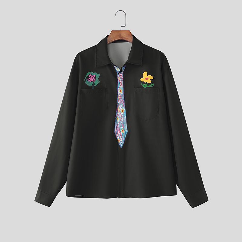 INCERUN Свободные мужские весенние рубашки с лацканами, длинным рукавом и мультяшным принтом, повседневные топы S чёрный
INCERUN Свободные мужские весенние рубашки с лацканами, длинным рукавом и мультяшным принтом, повседневные топы S чёрный