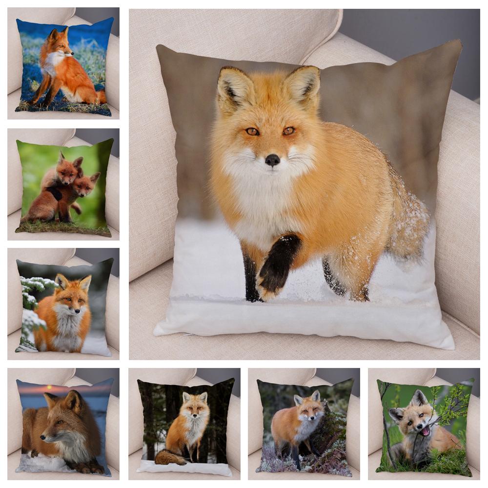 Cute Wild Fox Print Pillowcase Decorative Animal Polyester Cushion Cover for Sofa Home Car 40x40cm
Cute Wild Fox Print Pillowcase Decorative Animal Polyester Cushion Cover for Sofa Home Car 40x40cm