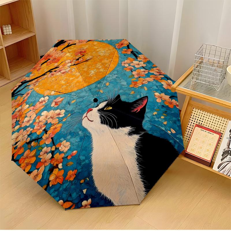 Cute White Kitten with Pink Flowers Printed umbrella windproof folding umbrella portable sun and rain umbrella suitable for gifting
Cute White Kitten with Pink Flowers Printed umbrella windproof folding umbrella portable sun and rain umbrella suitable for gifting