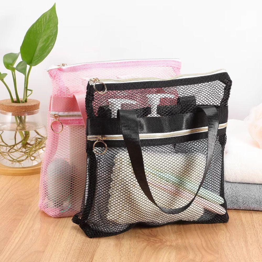 Portable Shower Cosmetic Bag Multifunctional Travel Wash Bag Makeup Bag Mesh Beach Bag Outdoor чорний
Portable Shower Cosmetic Bag Multifunctional Travel Wash Bag Makeup Bag Mesh Beach Bag Outdoor чорний