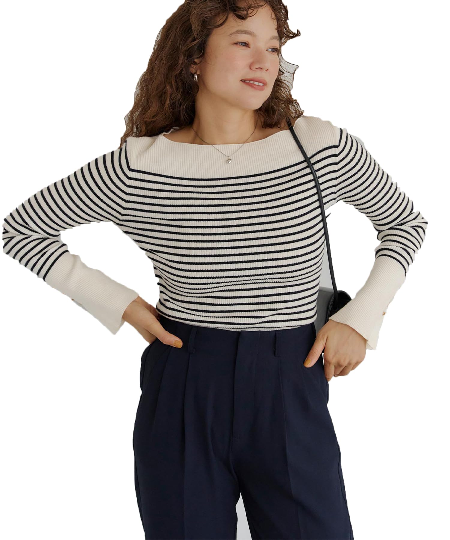 Titibait Boat Neck Knit with Gold Size White Buttons, Women s, S, (AYXP3048)
Titibait Boat Neck Knit with Gold Size White Buttons, Women s, S, (AYXP3048)