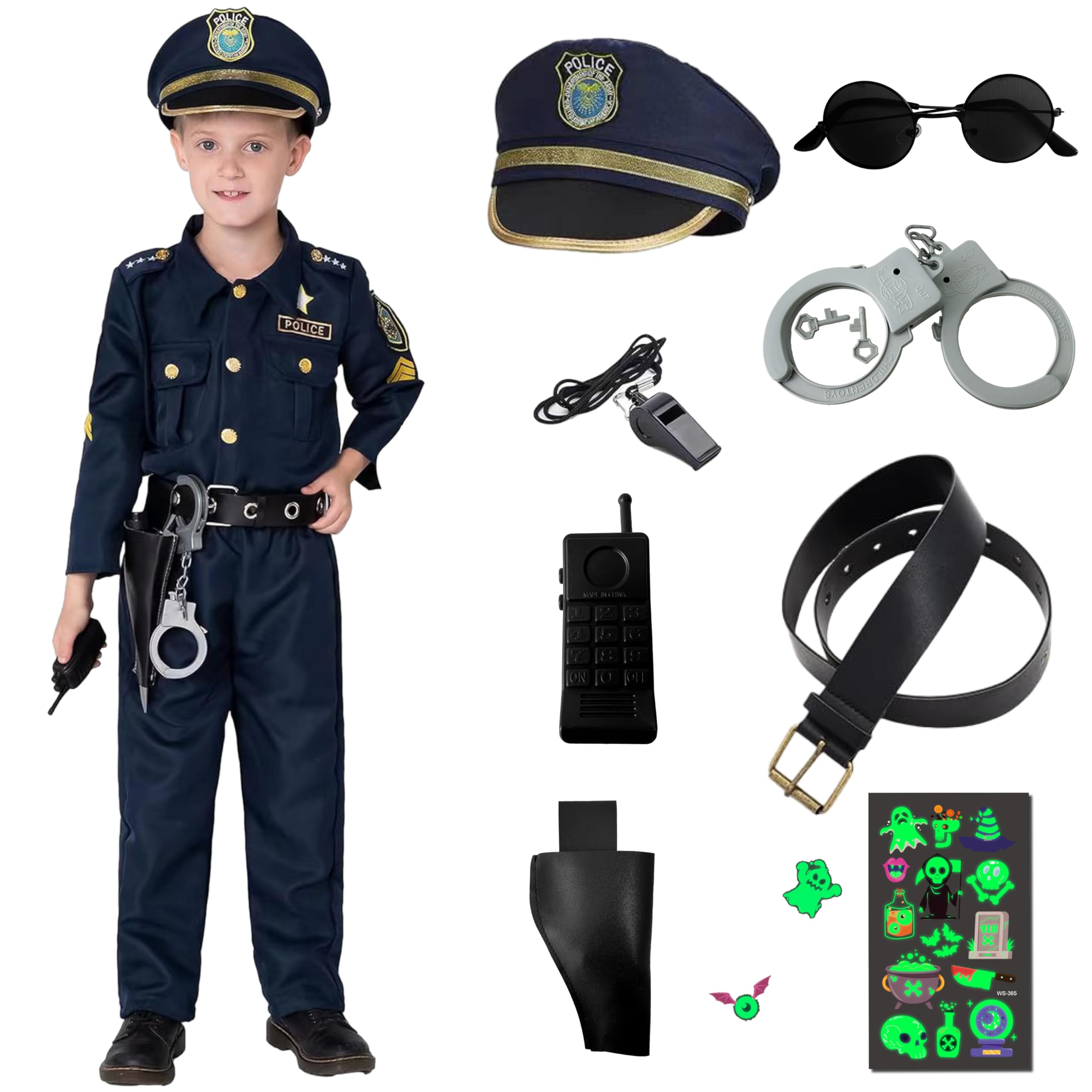 GOKEI Police Costume for Authentic Perfect for and Includes and Perfect as a Christmas Gift for and Size M Kids, 9-Piece Set, Halloween, Boys, Kids. синій
GOKEI Police Costume for Authentic Perfect for and Includes and Perfect as a Christmas Gift for and Size M Kids, 9-Piece Set, Halloween, Boys, Kids. синій