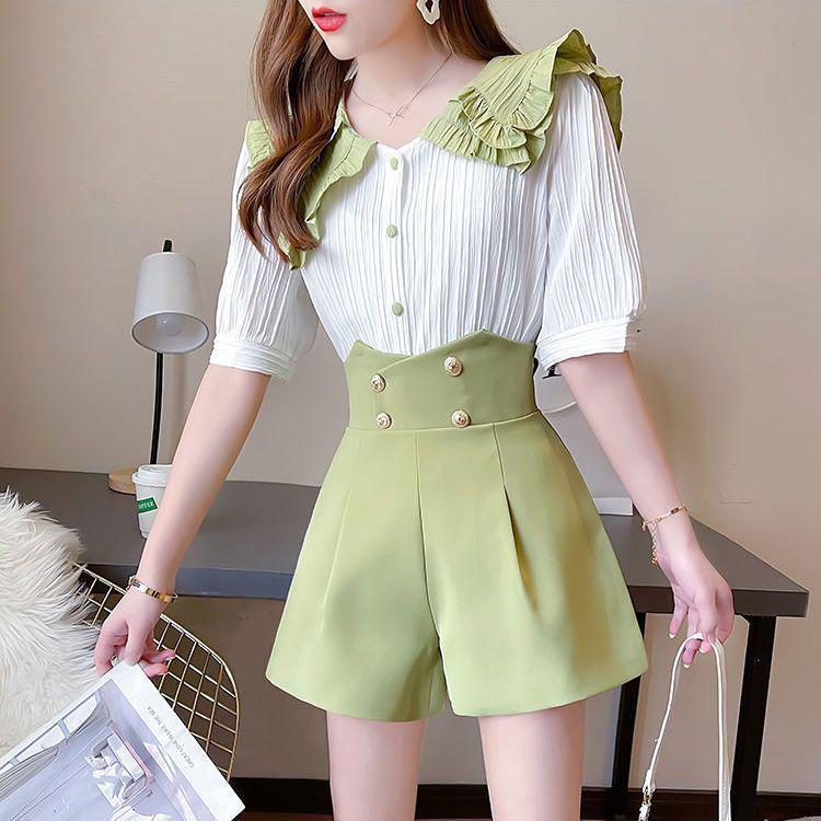 Women s Wide-Leg Pants & Doll Collar Shorts Set S for 80-92 lbs
Women s Wide-Leg Pants & Doll Collar Shorts Set S for 80-92 lbs