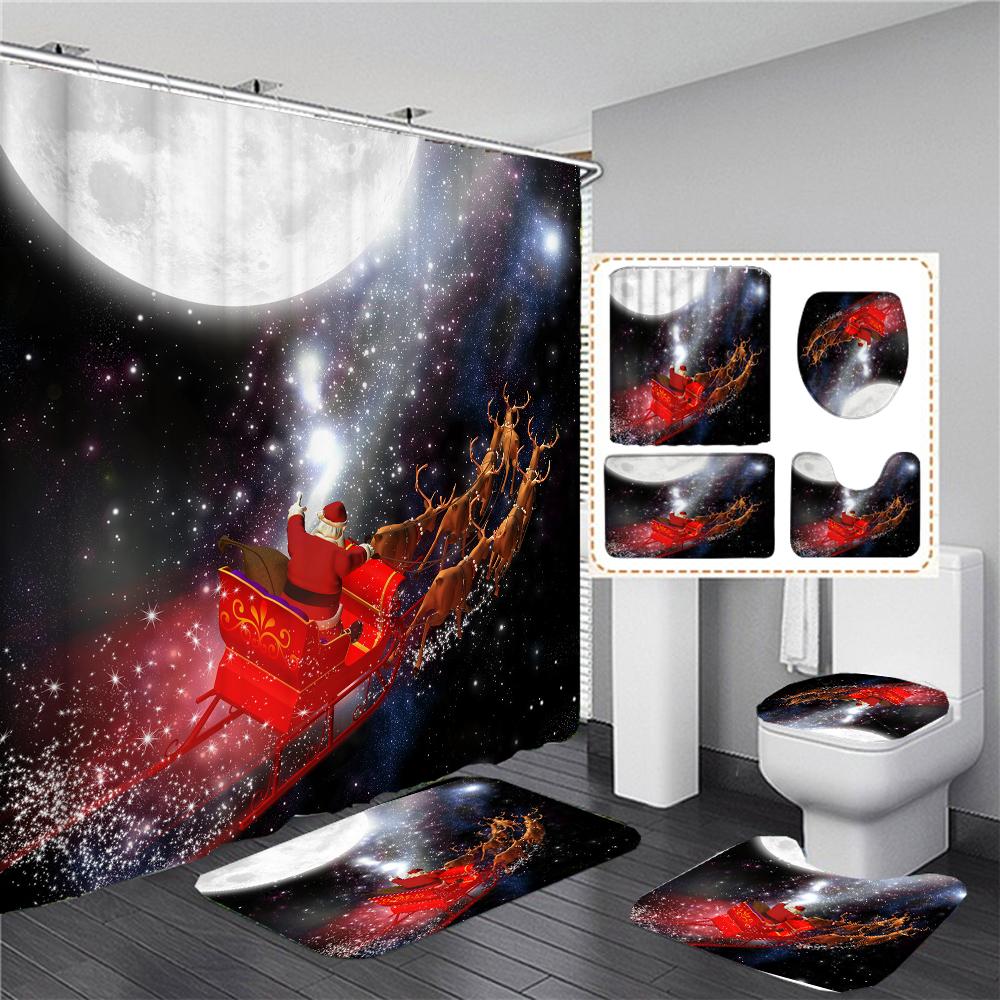 New Merry Christmas Bathroom Shower Curtains Snowflake Christmas Tree Festival Decor Toilet Lid Cover Mat Bath Non-Slip Rug W60H190(CM)-1 Pcs
New Merry Christmas Bathroom Shower Curtains Snowflake Christmas Tree Festival Decor Toilet Lid Cover Mat Bath Non-Slip Rug W60H190(CM)-1 Pcs