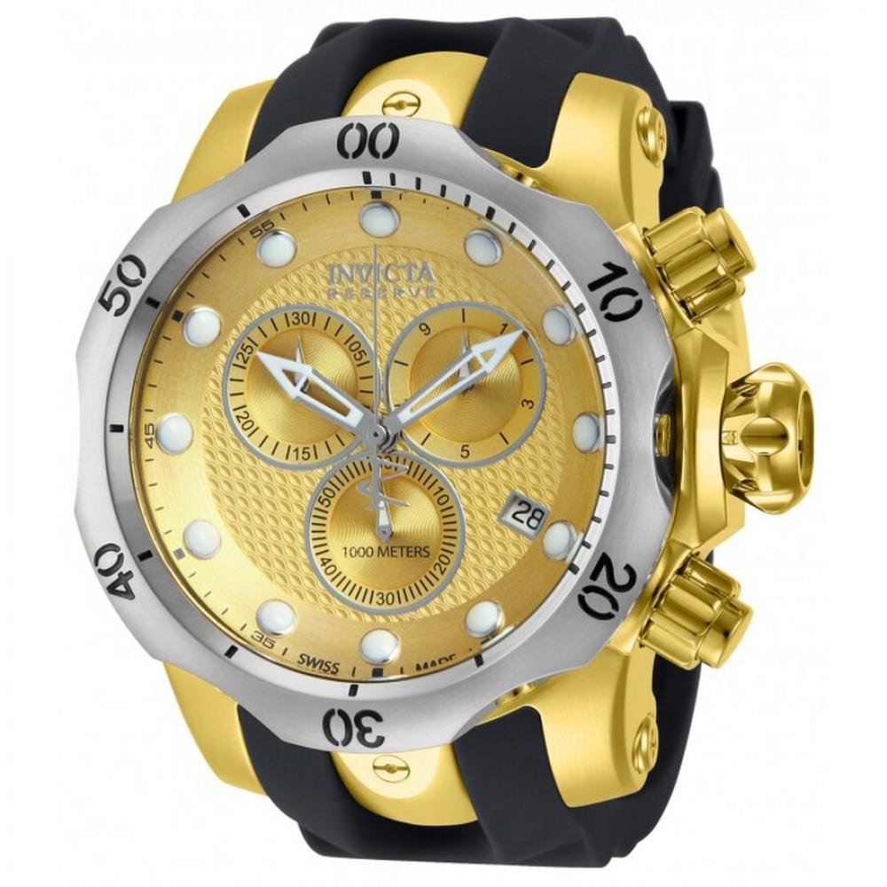 INVICTA Мужские часы Venom Champagne Dial Black с полиуретановым покрытием и золотым ионным покрытием 16151
INVICTA Мужские часы Venom Champagne Dial Black с полиуретановым покрытием и золотым ионным покрытием 16151