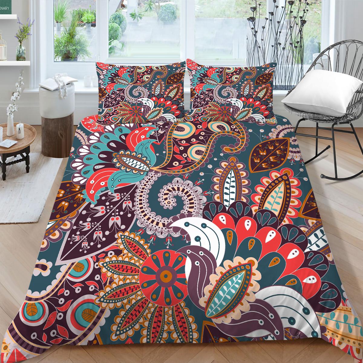 Богемный комплект постельного белья с богемным узором, пододеяльник, наволочка, 2/3 шт., ткань из микрофибры, полный размер, украшение для дома Baby 100x135cm