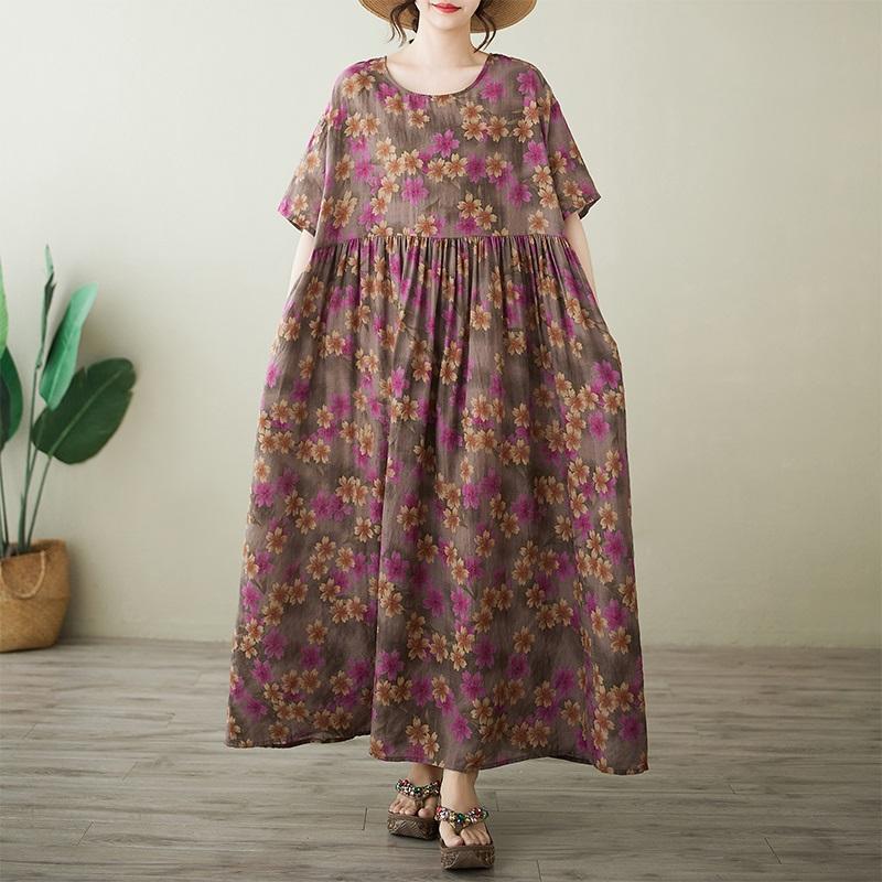 Новое хлопковое винтажное платье с цветочным принтом больших размеров с коротким рукавом для женщин, повседневное свободное длинное летнее платье
Новое хлопковое винтажное платье с цветочным принтом больших размеров с коротким рукавом для женщин, повседневное свободное длинное летнее платье