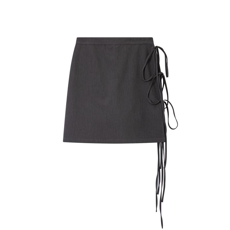 Thelight Suit Short dress Smoky Gray Lace-up Skirt Design Sense Casual All-matching Commuter A- line Skirt Gray L
Thelight Suit Short dress Smoky Gray Lace-up Skirt Design Sense Casual All-matching Commuter A- line Skirt Gray L