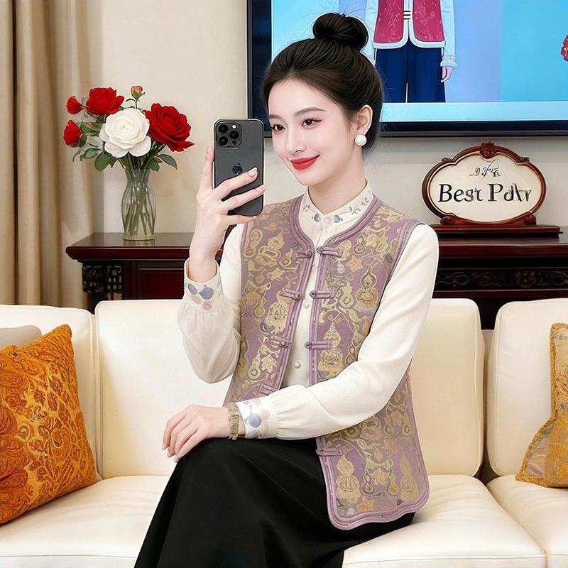 Retro Elegant Chinese-Style Slimming Vest for Middle-Aged Women - Plus Size Spring & Autumn Outerwear 4XL (for 135-145 jin) фіолетовий
Retro Elegant Chinese-Style Slimming Vest for Middle-Aged Women - Plus Size Spring & Autumn Outerwear 4XL (for 135-145 jin) фіолетовий