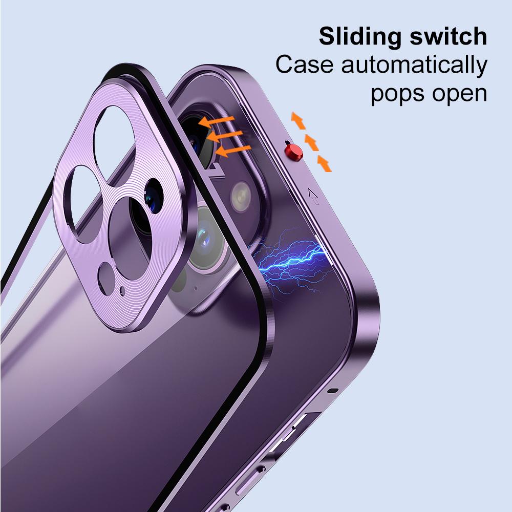 NORTHJO For iPhone 14 Pro Safety Lock Phone Case Aluminum Alloy Frame+Tempered Glass Double Sided Protection Cover Purple
NORTHJO For iPhone 14 Pro Safety Lock Phone Case Aluminum Alloy Frame+Tempered Glass Double Sided Protection Cover Purple
