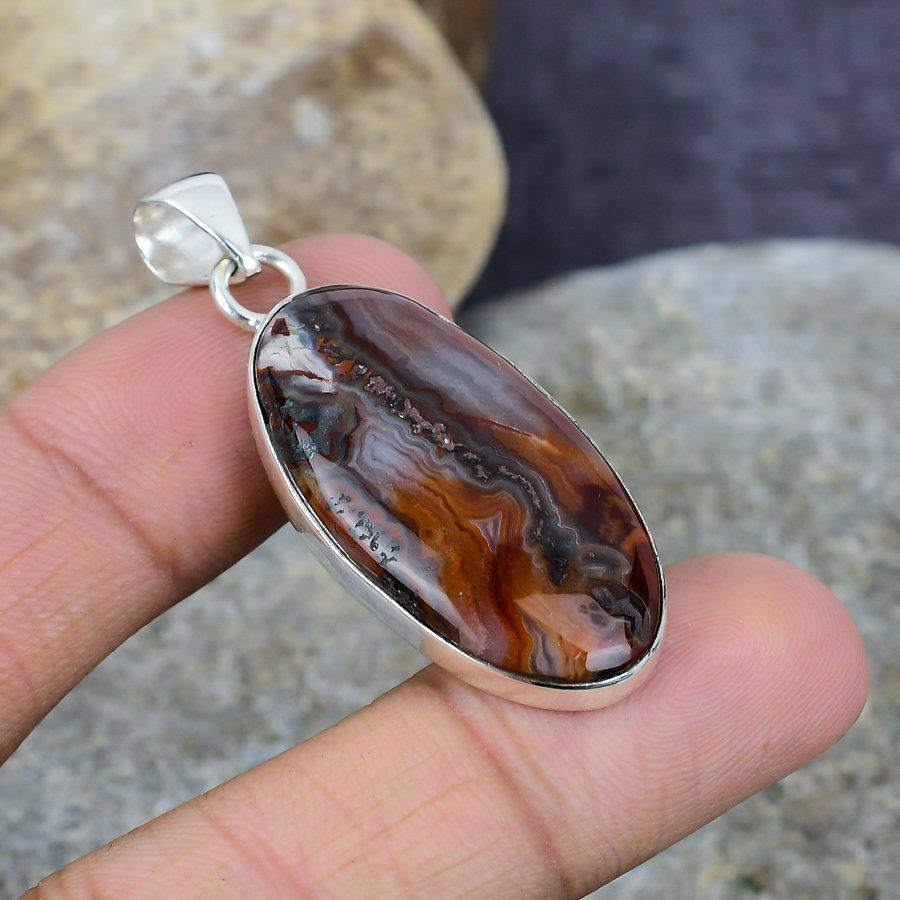 Laguna Lace Agate Gemstone Handmade 925 Sterling Silver Подвеска Свадебные украшения
Laguna Lace Agate Gemstone Handmade 925 Sterling Silver Подвеска Свадебные украшения