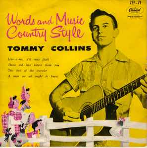 7inch Record TOMMY COLLINS - Words And Music Country Style 7EP71 CAPITOL Japan Country Used
7inch Record TOMMY COLLINS - Words And Music Country Style 7EP71 CAPITOL Japan Country Used
