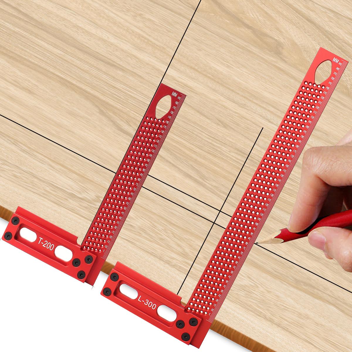 200/300MM Precision Woodworking Scriber Square Marking T Ruler Aluminum Alloy Hole Positioning Crossed-out Hole Marking Gauge
200/300MM Precision Woodworking Scriber Square Marking T Ruler Aluminum Alloy Hole Positioning Crossed-out Hole Marking Gauge