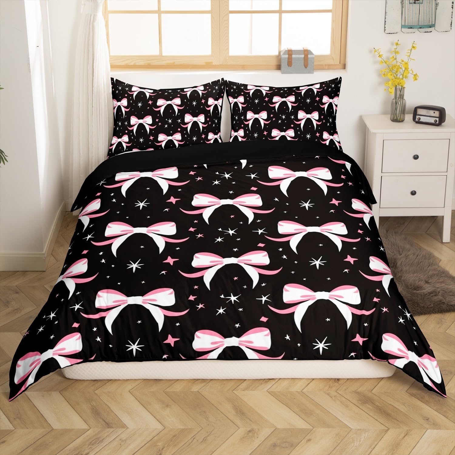 Cartoon Bowknot Duvet Cover Cute Bow Tie Knot Bedding Set Full King Kids Girls Princess Room Decor Kawaii Girlish Quilt Cover EU Single(135*200cm)3pcs
Cartoon Bowknot Duvet Cover Cute Bow Tie Knot Bedding Set Full King Kids Girls Princess Room Decor Kawaii Girlish Quilt Cover EU Single(135*200cm)3pcs