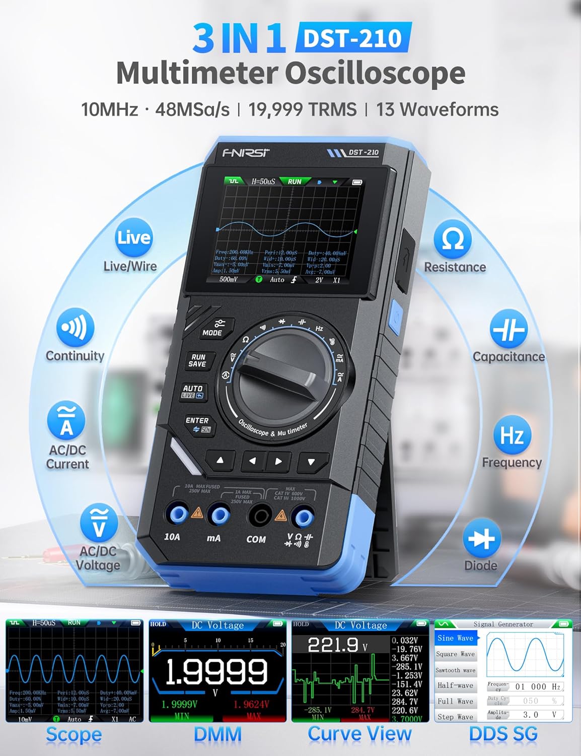 10MHz Oscilloscope and Multimeter United States
10MHz Oscilloscope and Multimeter United States