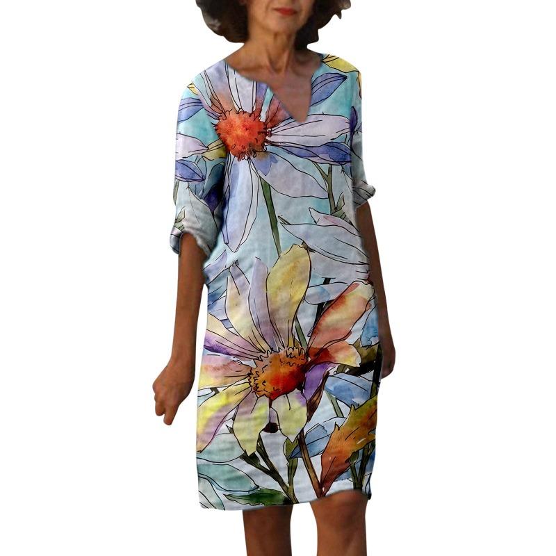 Spring and Summer Women s Fashionable Multi Colored Mid To Long Length Five Quarter Sleeve Dress XXL
Spring and Summer Women s Fashionable Multi Colored Mid To Long Length Five Quarter Sleeve Dress XXL