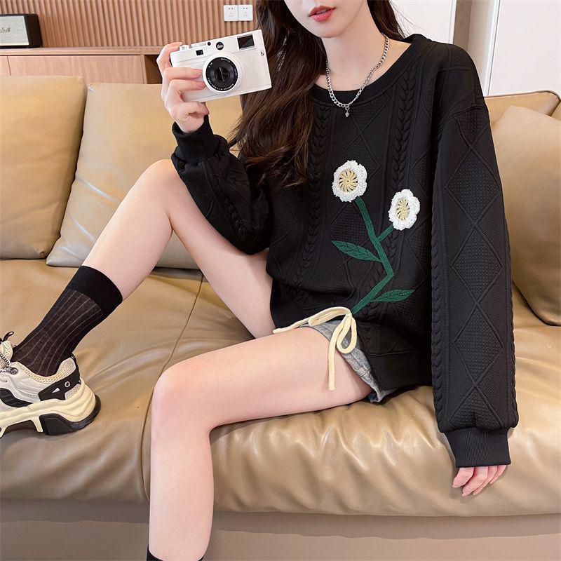 2025 High-End Floral Round Neck Plus Size Sweatshirt for Women - Spring/Autumn Tummy-Covering Niche Base Layer Medium чёрный
2025 High-End Floral Round Neck Plus Size Sweatshirt for Women - Spring/Autumn Tummy-Covering Niche Base Layer Medium чёрный