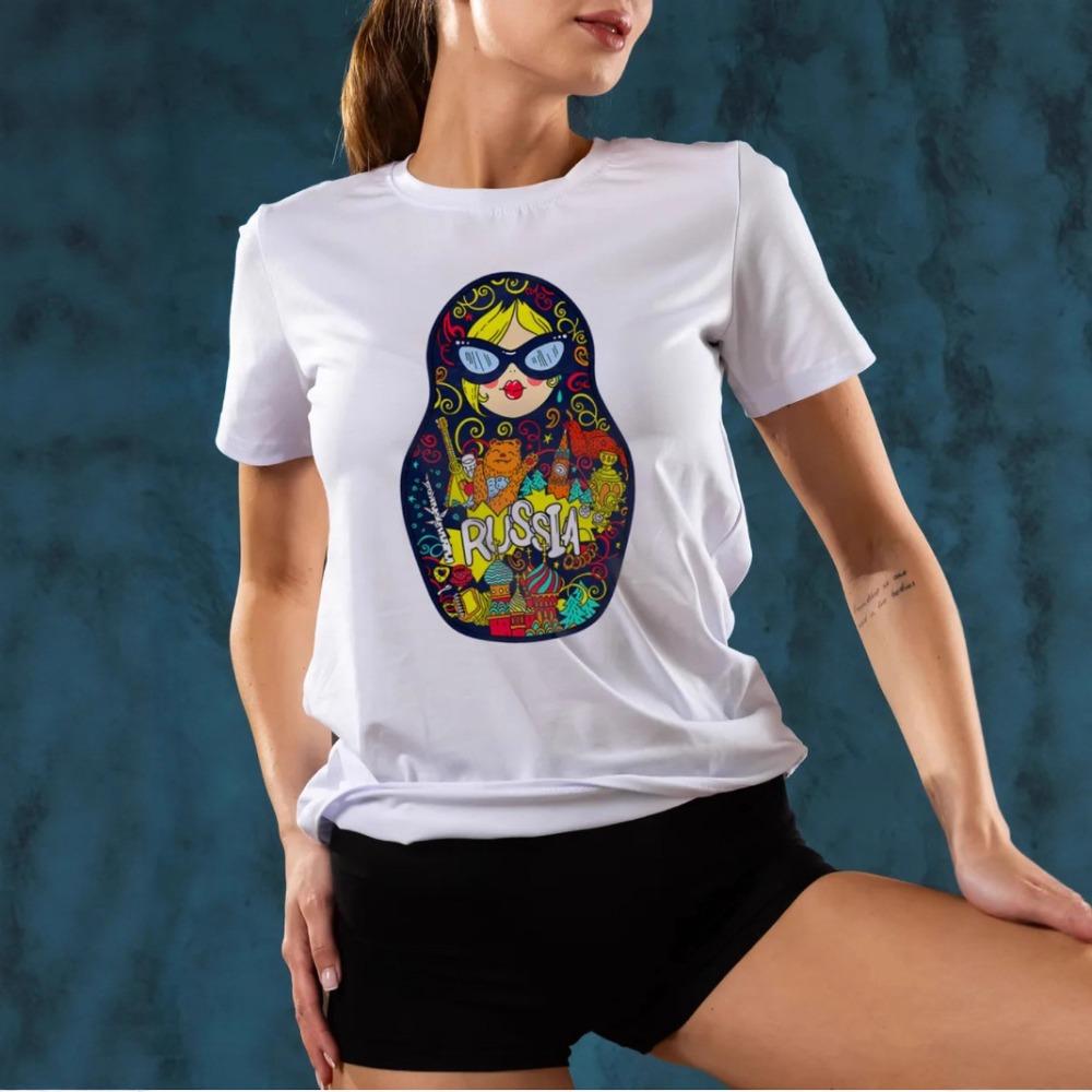 Matryoshka doll print T-shirt | Colorful landmark pattern casual T-shirt, sweet summer style XXS
Matryoshka doll print T-shirt | Colorful landmark pattern casual T-shirt, sweet summer style XXS