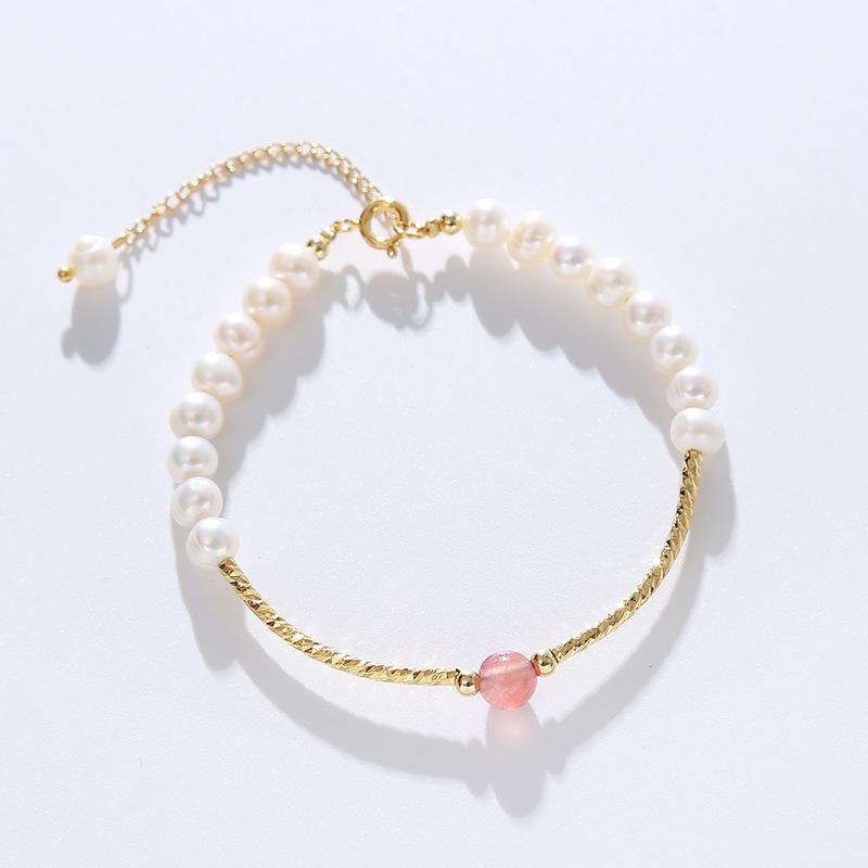 Natural Pearl Bracelet Natural Strawberry Crystal Splicing Bracelet Bangles Women Fashion Jewelry accessories Gift
Natural Pearl Bracelet Natural Strawberry Crystal Splicing Bracelet Bangles Women Fashion Jewelry accessories Gift