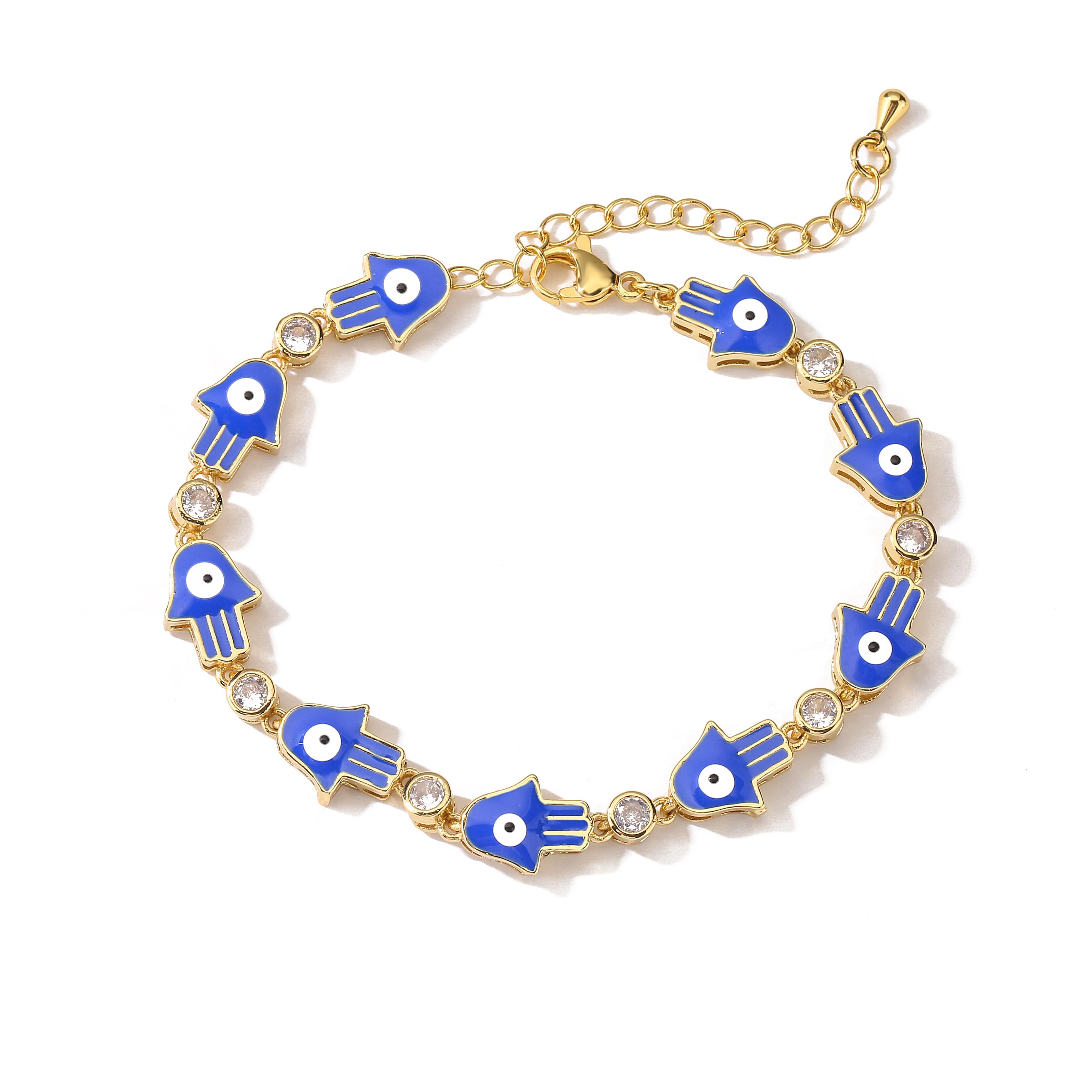 HECHENG,Palm Evil Blue Eye Charm Bracelet, High Quality Zircon Enamel Brass Chain Bracelets for Women Prayer Zircon 17cm темно-синього кольору
HECHENG,Palm Evil Blue Eye Charm Bracelet, High Quality Zircon Enamel Brass Chain Bracelets for Women Prayer Zircon 17cm темно-синього кольору