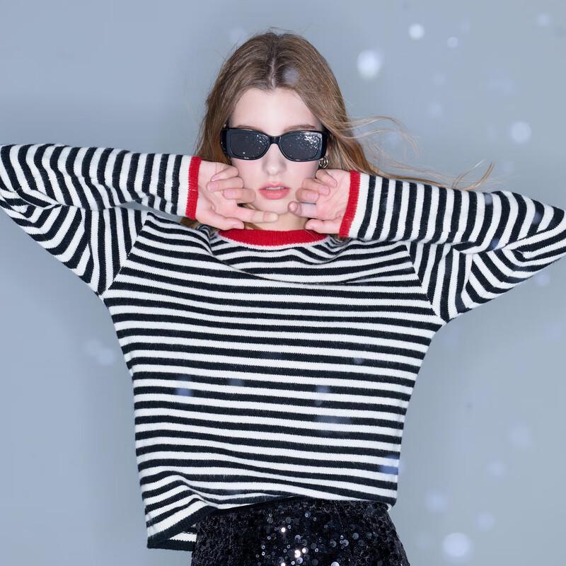 Sancai Women s Striped Embroidered Knit Pullover XL
Sancai Women s Striped Embroidered Knit Pullover XL