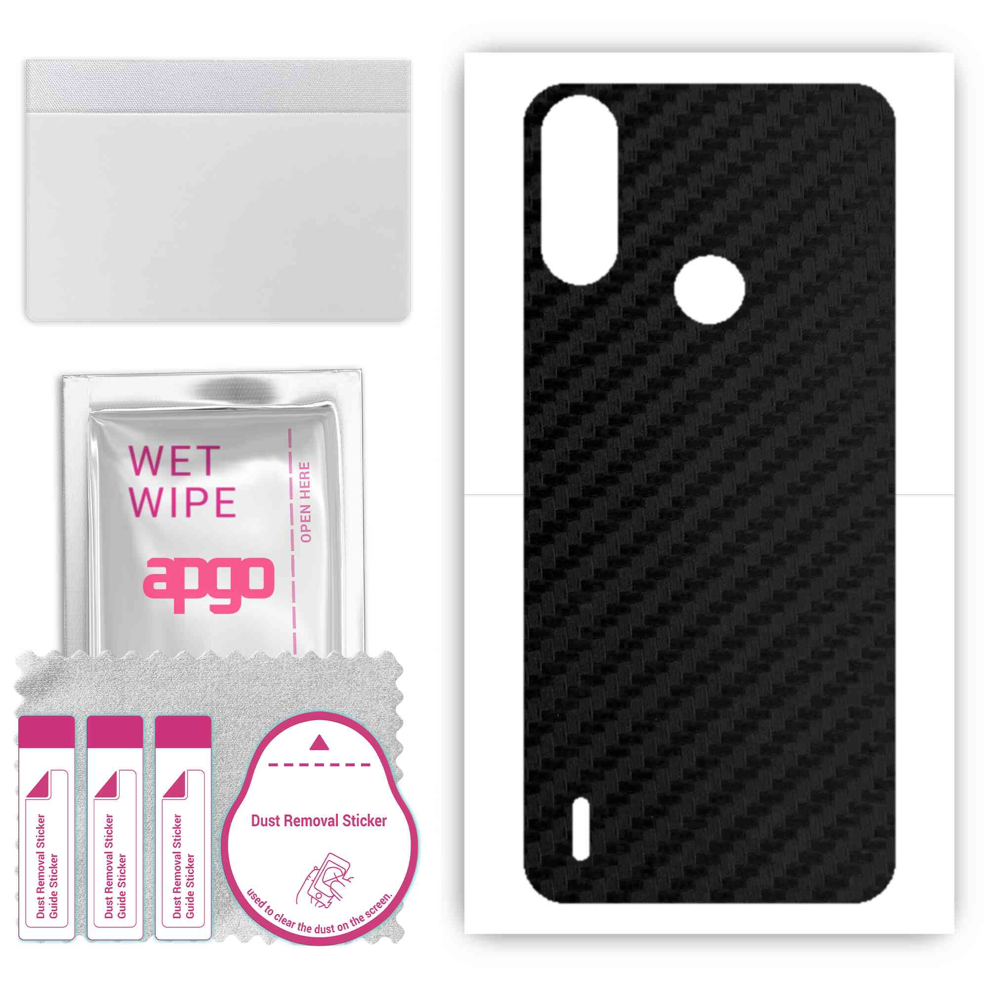 apgo Protective Skin Sticker for the back compatible with Motorola Moto E7 Power, Wrap Film, Foil, Vinyl - Pattern Carbon Black
apgo Protective Skin Sticker for the back compatible with Motorola Moto E7 Power, Wrap Film, Foil, Vinyl - Pattern Carbon Black