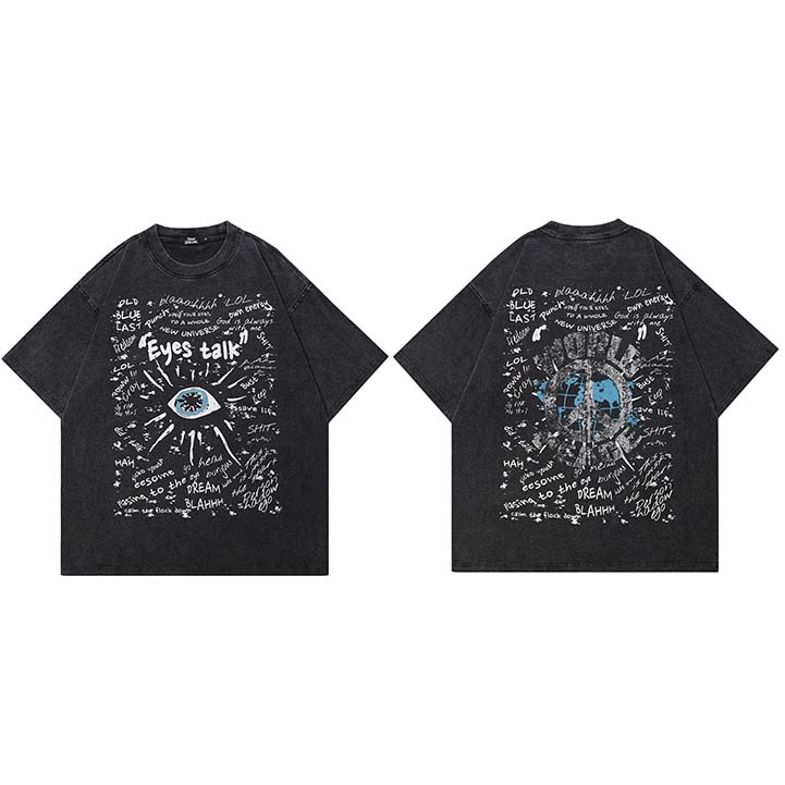 Hip Hop Streetwear Vintage Washed Black TShirt Eye Graffiti Graphic T Shirt Cotton Unisex Tshirt Men Tops Tee Dope Hipster 2XL
Hip Hop Streetwear Vintage Washed Black TShirt Eye Graffiti Graphic T Shirt Cotton Unisex Tshirt Men Tops Tee Dope Hipster 2XL