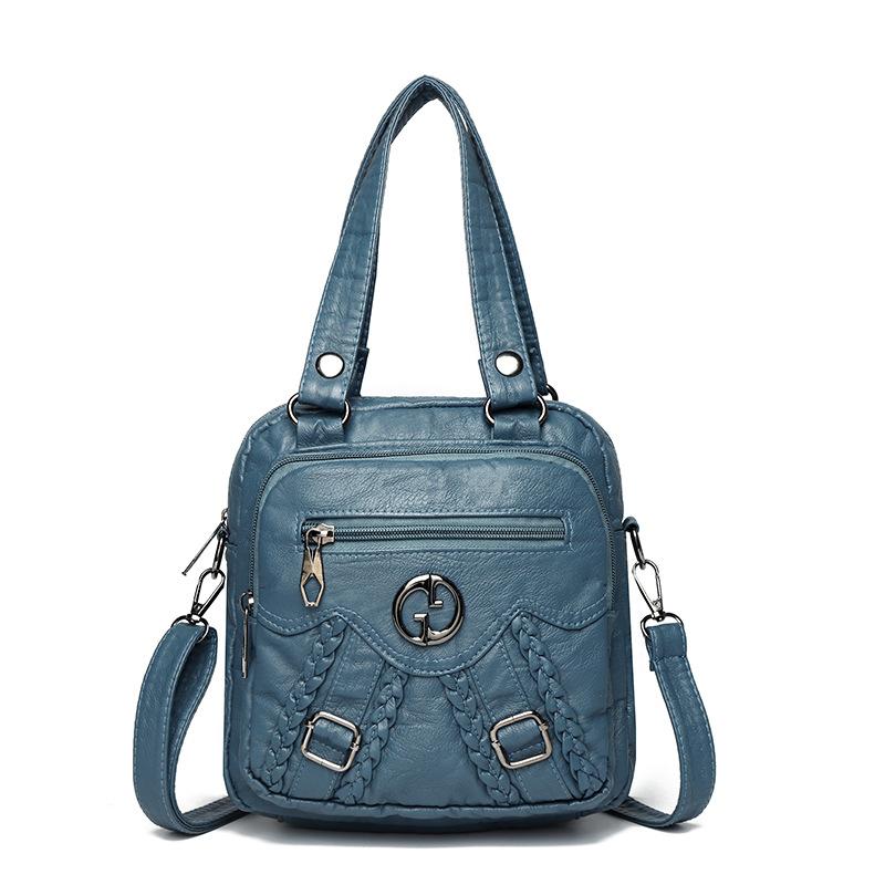 Сумка через плечо в стиле ретро, сумка-тоут с несколькими карманами, сумка через плечо на одно плечо синий